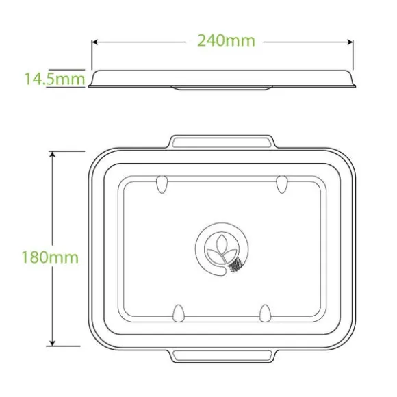 2 & 3-Compartment Natural Plant Fibre BioCane Takeaway Lid