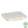 2 & 3-Compartment White Plant Fibre Takeaway Lid