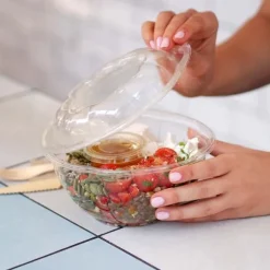 840 & 1,080ml / 24 & 32oz Clear Salad BioBowl Lid