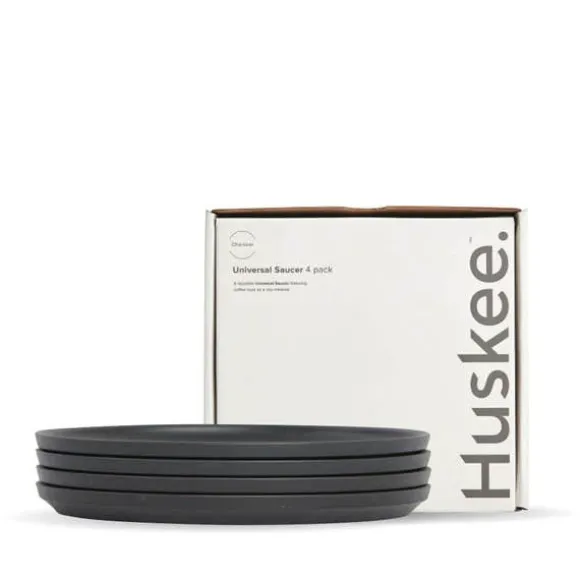 Charcoal HuskeeCup Classic Saucer 4-Pack (x12)