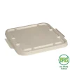3-Compartment Large Natural Plant Fibre Takeaway Lid
