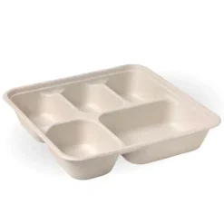 5-Compartment Large Natural Plant Fibre Takeaway Base
