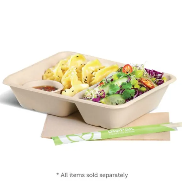 2-Compartment Natural Plant Fibre Takeaway Base
