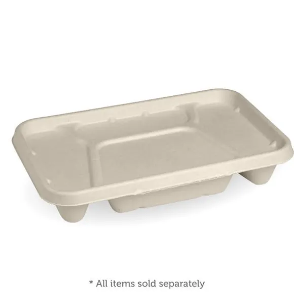 4-Compartment Natural Plant Fibre Takeaway Lid