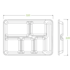 6-Compartment Plant Fibre Tray