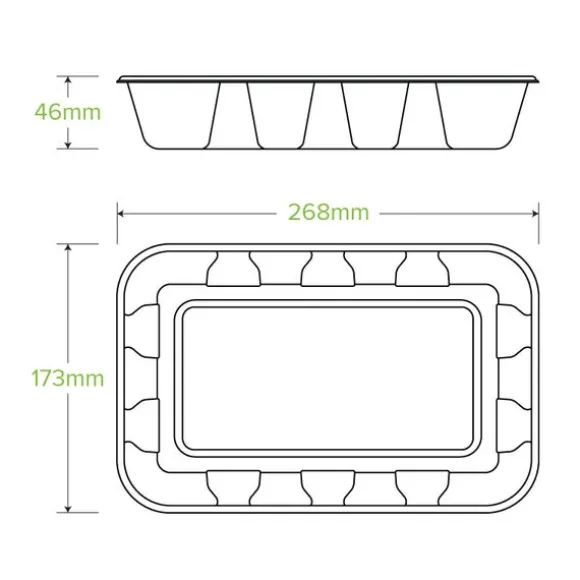 1kg Plant Fibre Produce Tray
