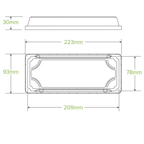Long PLA Sushi Tray Lid