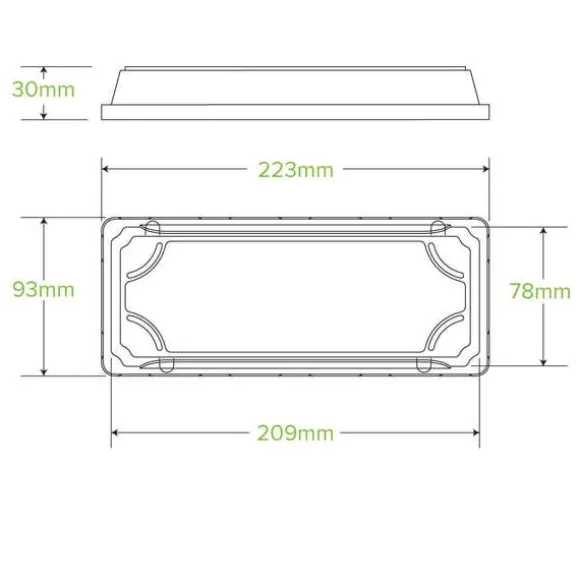 Long Plant Fibre Sushi Tray PET Lid