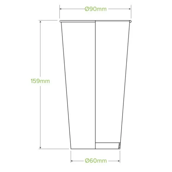 600ml / 20oz (90mm) Beer Cold Paper BioCup