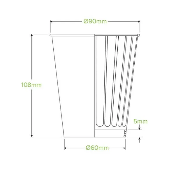 390ml / 12oz (90mm) Black Double Wall BioCup