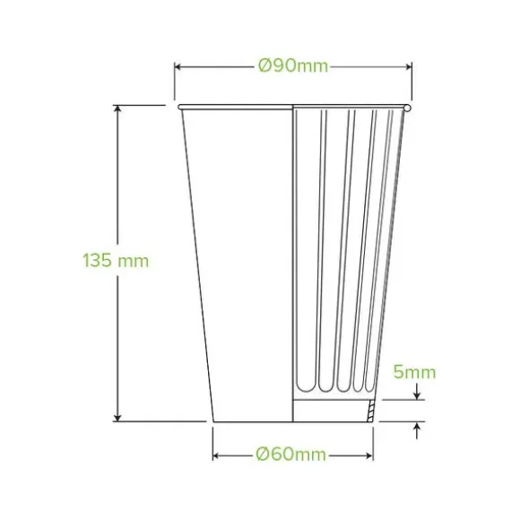 460ml / 16oz (90mm) Black Double Wall BioCup