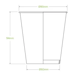 300ml / 10oz (90mm) Green Cold Paper BioCup