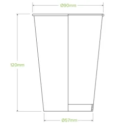 420ml / 14oz (90mm) Green Cold Paper BioCup