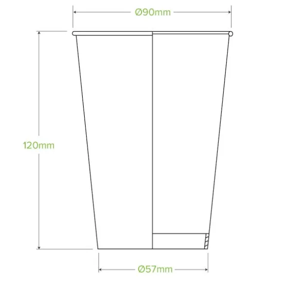 420ml / 14oz (90mm) Green Cold Paper BioCup