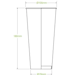 960ml / 32oz (105mm) Green Cold Paper BioCup