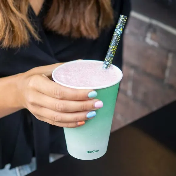 420ml / 14oz (90mm) Green Cold Paper BioCup
