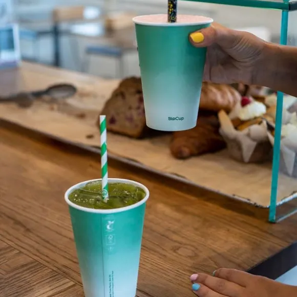 300ml / 10oz (90mm) Green Cold Paper BioCup