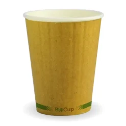 390ml / 12oz (90mm) Kraft Green Stripe Double Wall BioCup