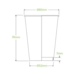 280ml / 8oz (80mm) Kraft Green Stripe Single Wall BioCup