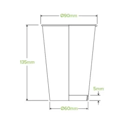 510ml / 16oz (90mm) Kraft Green Stripe Single Wall BioCup