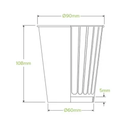 390ml / 12oz (90mm) Kraft Green Stripe Double Wall BioCup