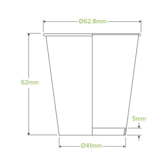 120ml / 4oz (63mm) Kraft Green Stripe Single Wall BioCup