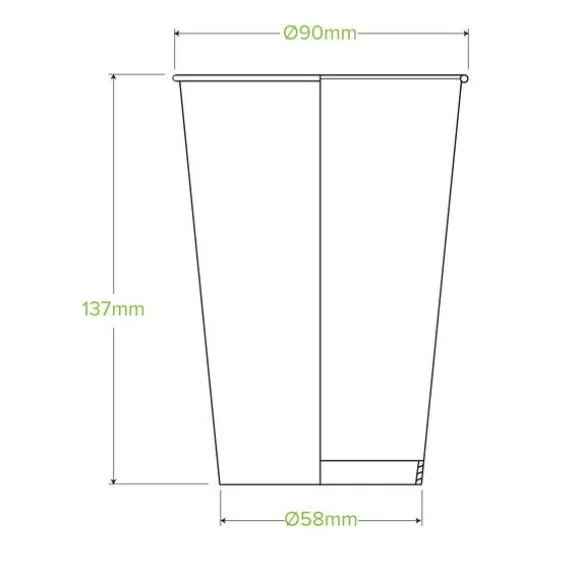 510ml / 16oz (90mm) Leaf Cold Paper BioCup