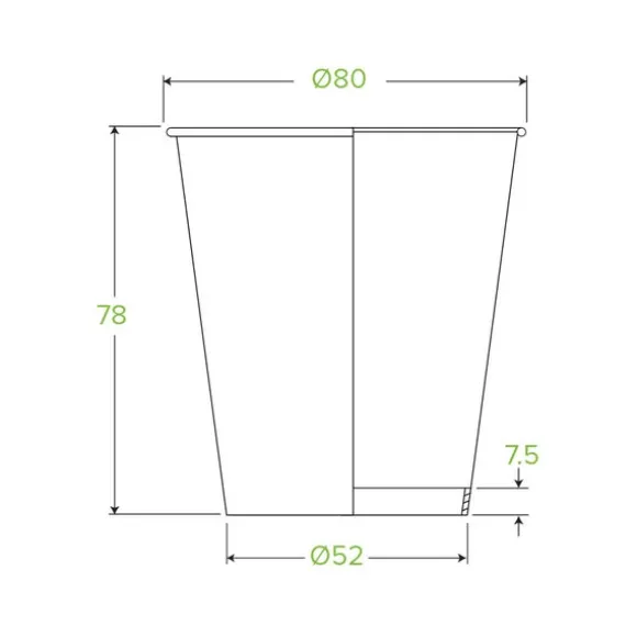 230ml / 6oz (80mm) Leaf Single Wall BioCup