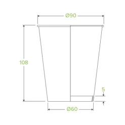 390ml / 12oz (90mm) Leaf Single Wall BioCup