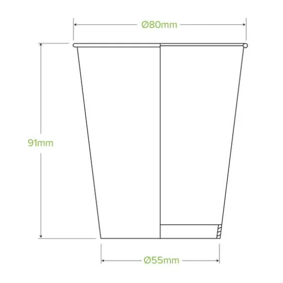 280ml / 8oz (80mm) White Cold Paper BioCup