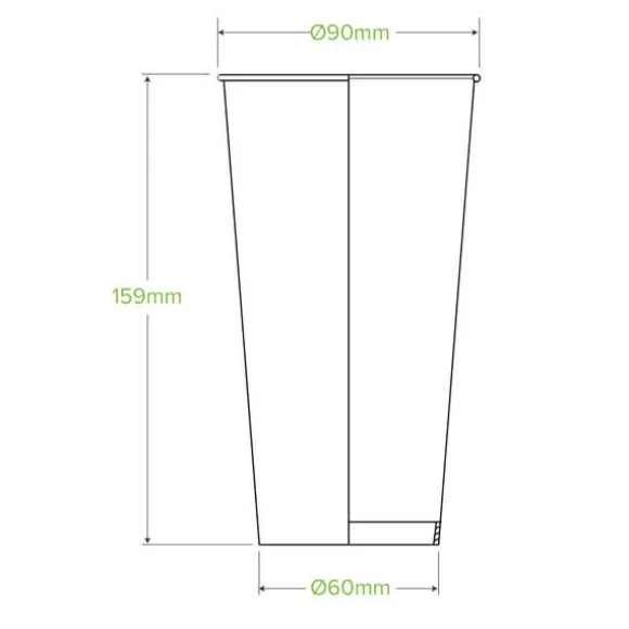 600ml / 20oz (90mm) White Cold Paper BioCup