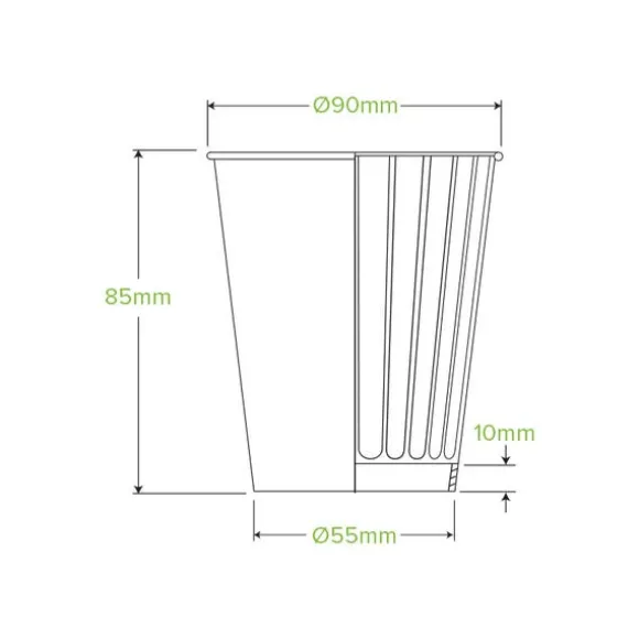 295ml / 8oz (90mm) White Double Wall BioCup