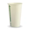 350ml / 12oz (80mm) White Green Line Single Wall BioCup