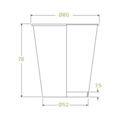 230ml / 6oz (80mm) White Green Line Single Wall BioCup