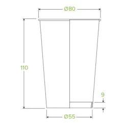 320ml / 10oz (80mm) White Single Wall BioCup
