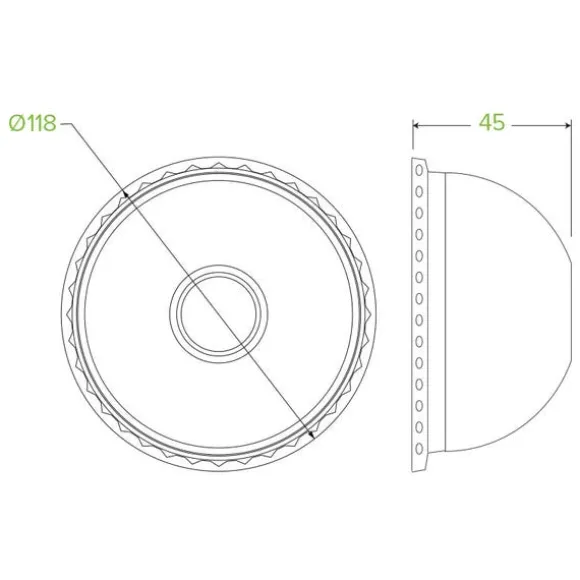 430-950ml / 12-32oz PET Dome BioBowl Lid