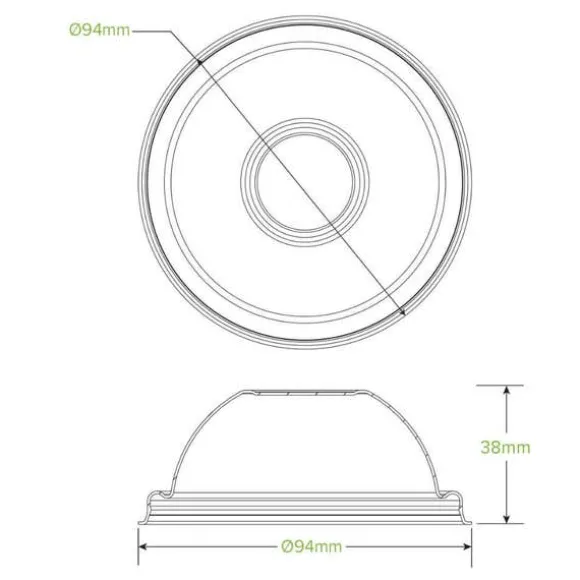 240ml / 8oz Plant Fibre Dome Ice Cream BioCup Lid