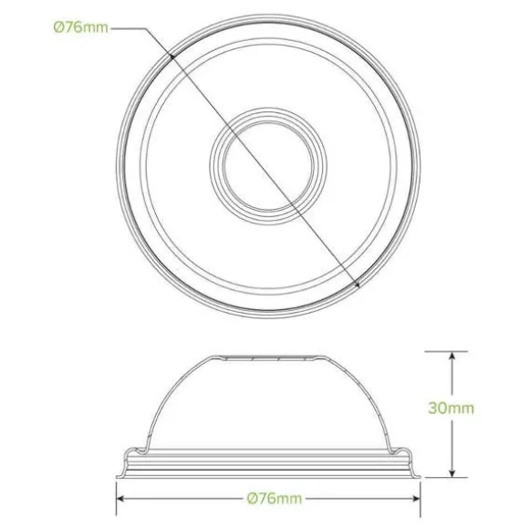 90ml / 3oz Plant Fibre Dome Ice Cream BioCup Lid