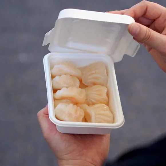 500ml & 600ml White Plant Fibre Takeaway Lid