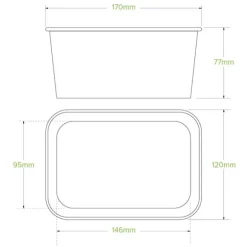 1,000ml Kraft BioBoard Takeaway Base