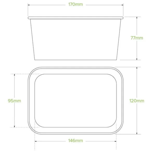 1,000ml Kraft BioBoard Takeaway Base