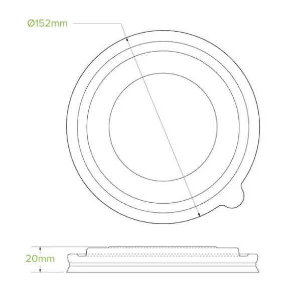 500-1,000ml RPET Kraft BioBowl Lid