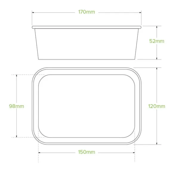 650ml White BioBoard Takeaway Base