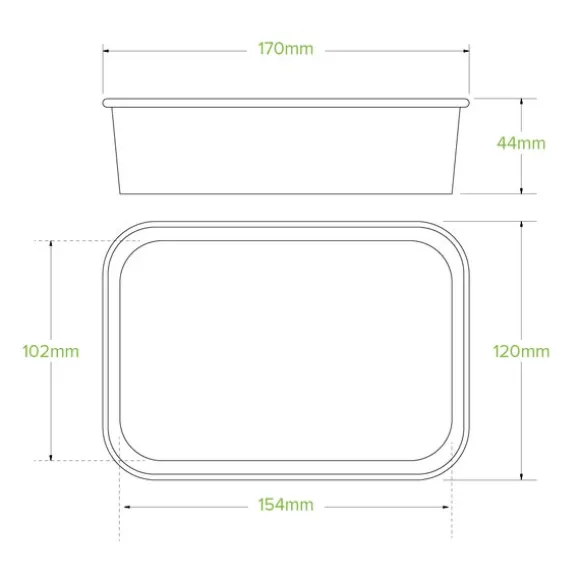 500ml White BioBoard Takeaway Base