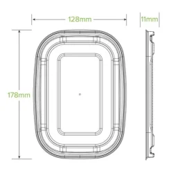 500-1,000ml White Plant Fibre Takeaway Lid