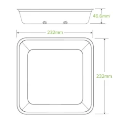 1,750ml Large Natural Plant Fibre Takeaway Base