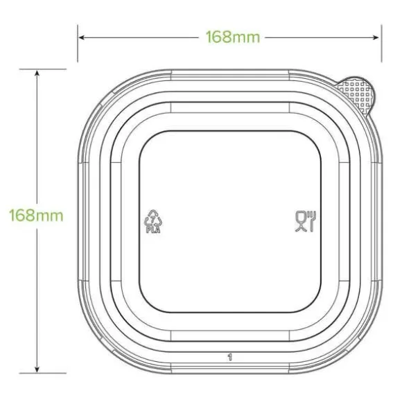 750ml-1,400ml Clear PLA Takeaway Lid