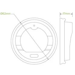 62mm / 4oz Opaque PLA BioCup Lid