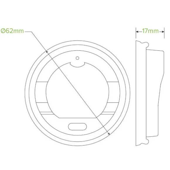 62mm / 4oz Opaque PLA BioCup Lid