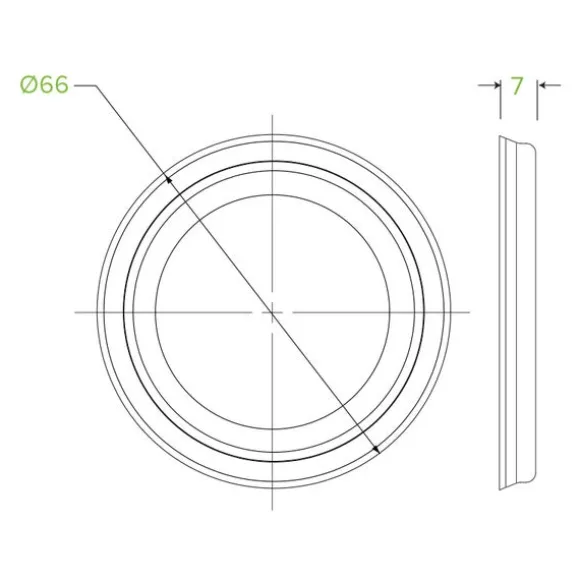 63mm / 4oz White PS No Hole BioCup Lid